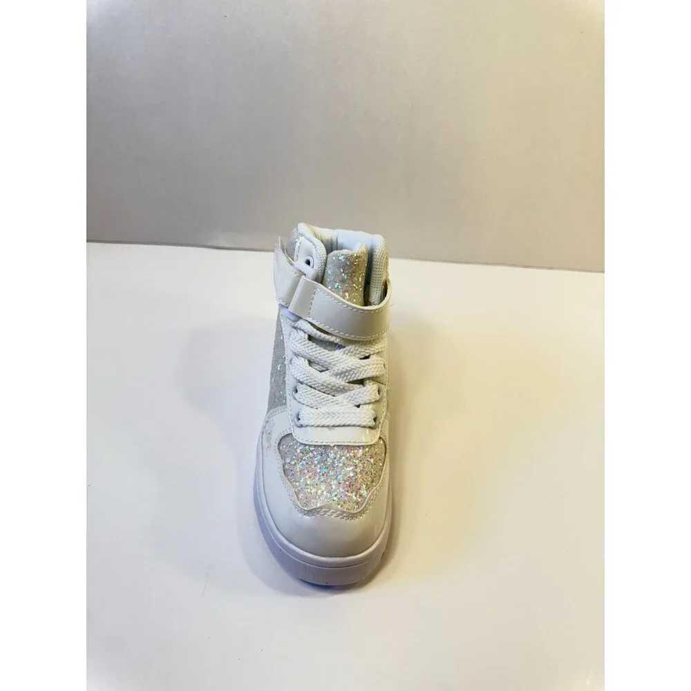 C20. Lucky Step Kids Glitter/White Sneakers-US 11.5